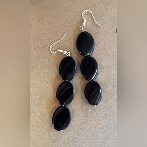 Black Oval Dangles